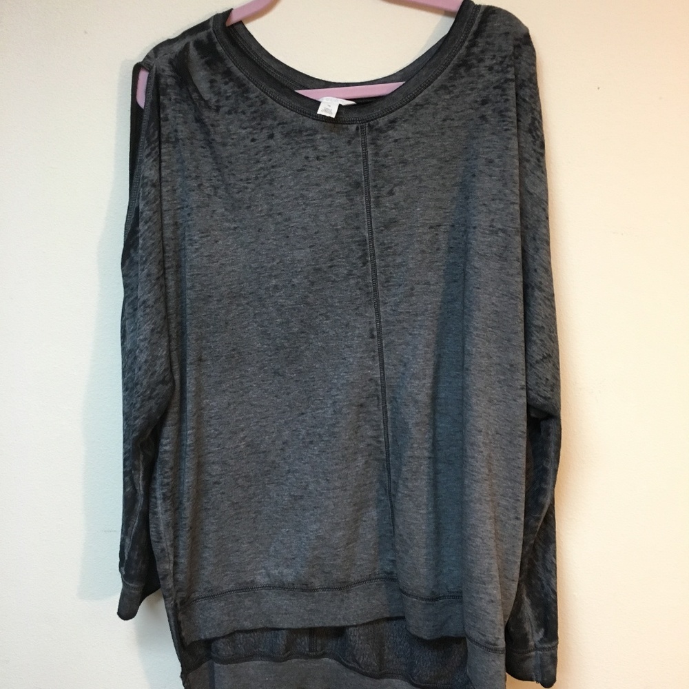 Nordstrom Caslon Cold Shoulder burnout sweater EUC